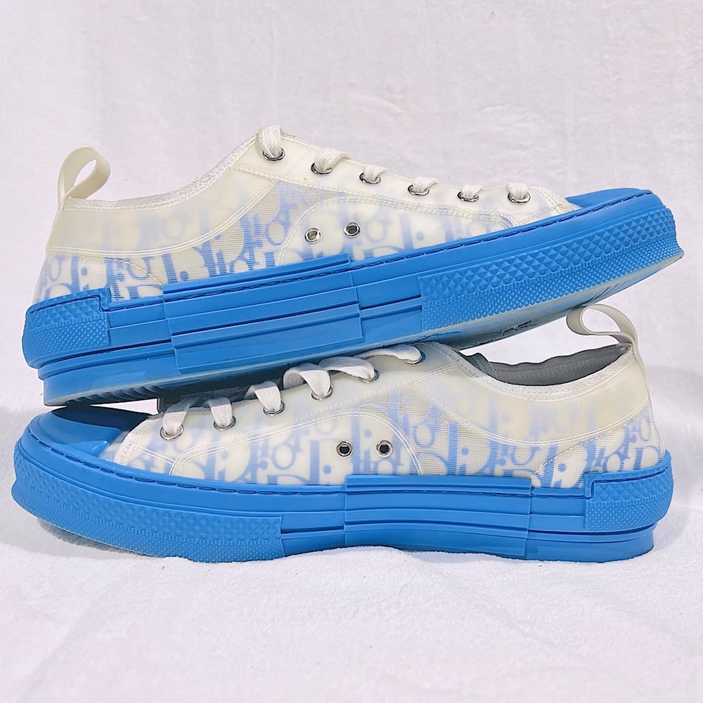 Men’s Dior B23 Low Top Blue Trainer Sneakers - Picture 4 of 11